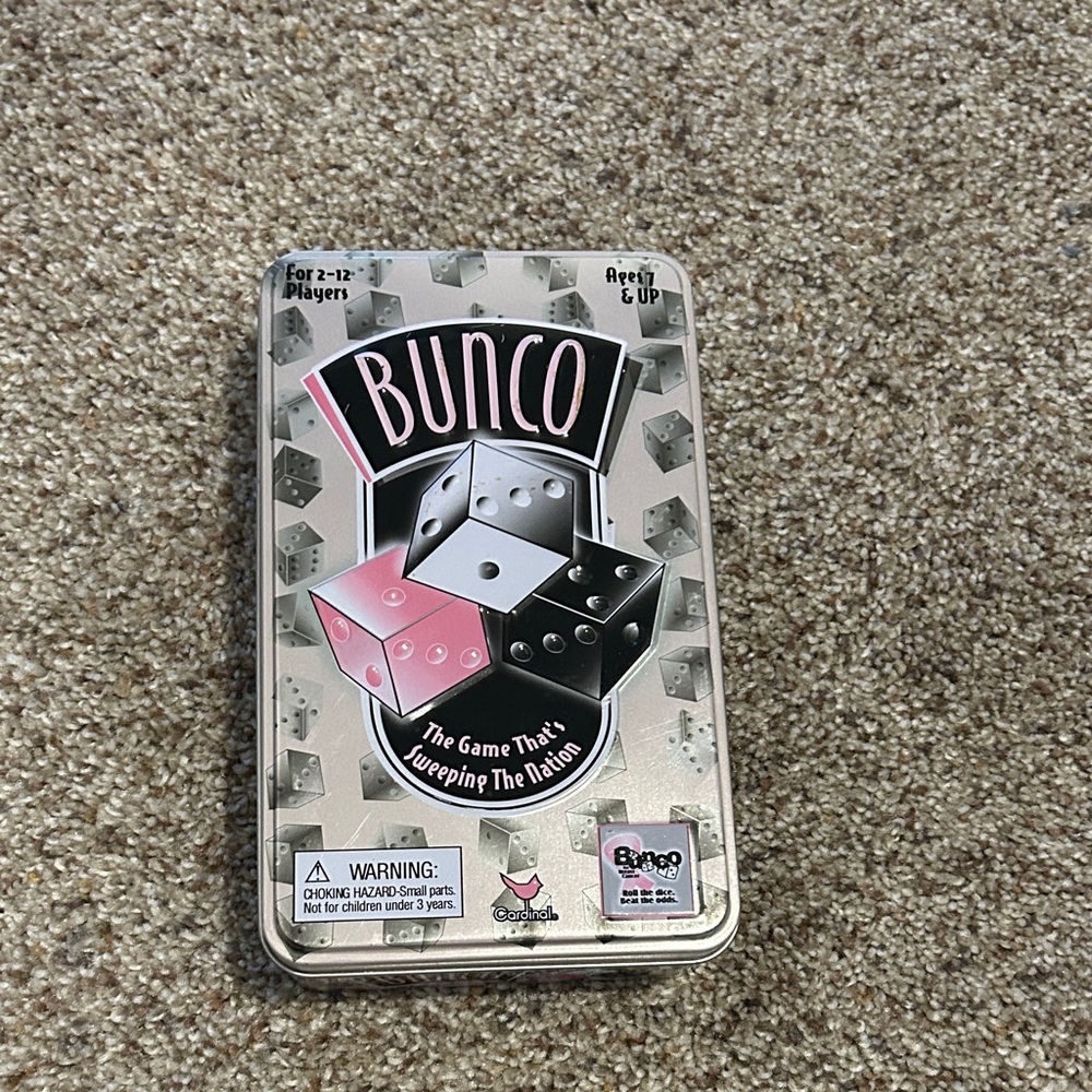 Bunco Dice Game Set with Pink and Black Dice